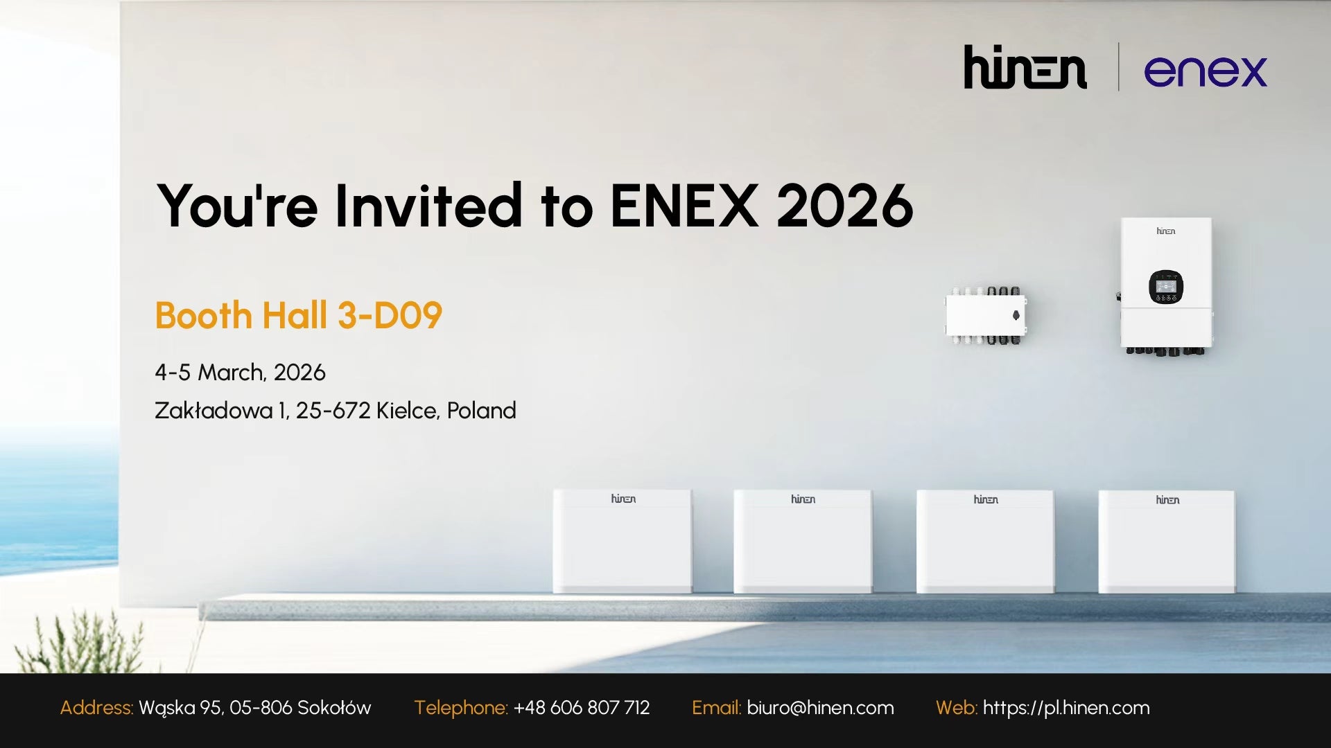 Hinen prezentuje nowy trójfazowy niskonapięciowy system hybrydowy 15 kW na targach ENEX 2026
